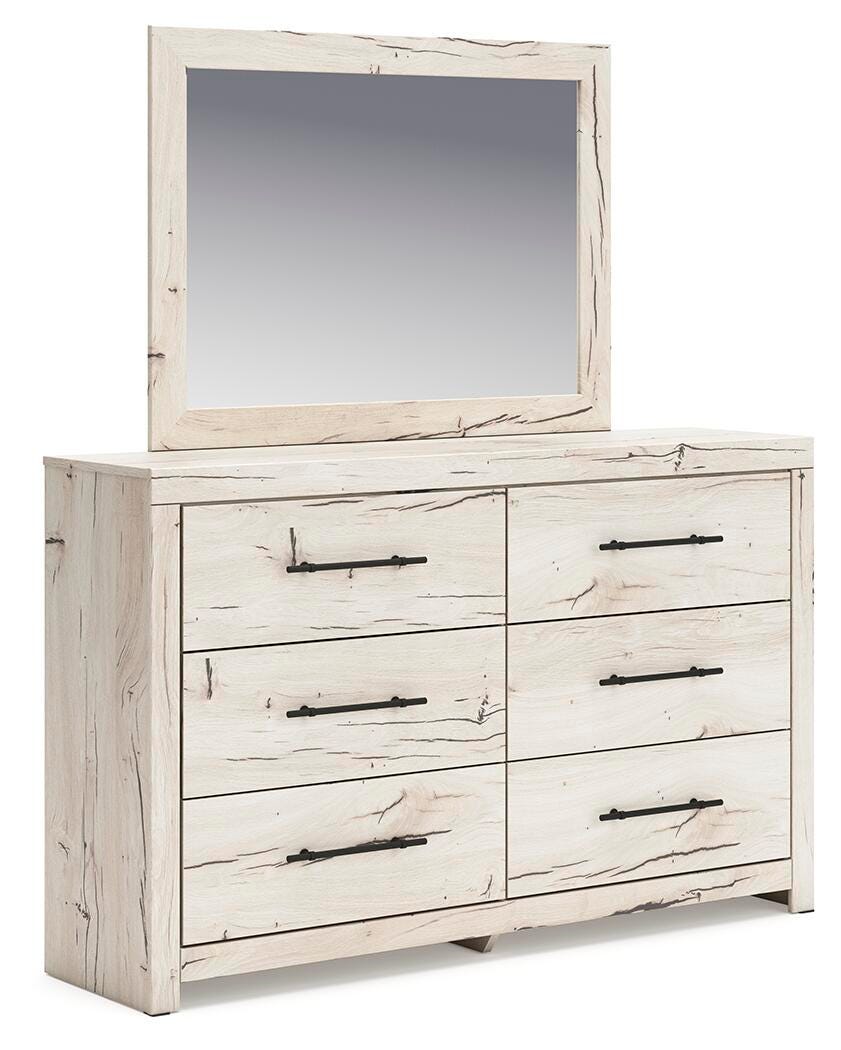 Lawroy Light Natural Panel Bedroom Set angled view