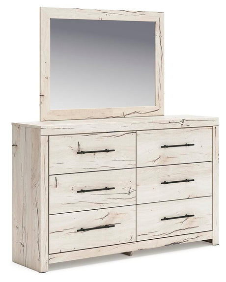 Lawroy Light Natural Panel Bedroom Set angled view