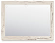 Lawroy Bedroom Mirror front view showing light natural rustic white finish