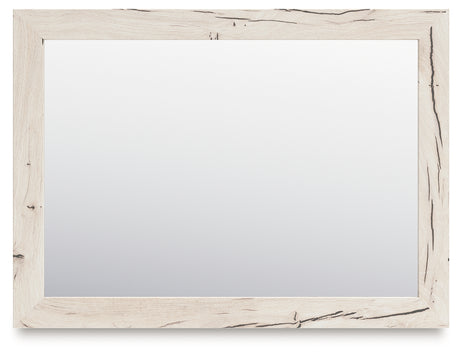 Lawroy Bedroom Mirror front view showing light natural rustic white finish