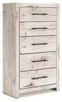 Lawroy chest of drawers angled view showing 5 drawers