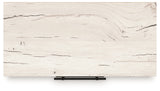 Top view highlighting drawer arrangement and finish