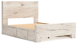 Top view highlighting four storage drawers