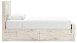 Lawroy Light Natural Queen Panel Bed angled view