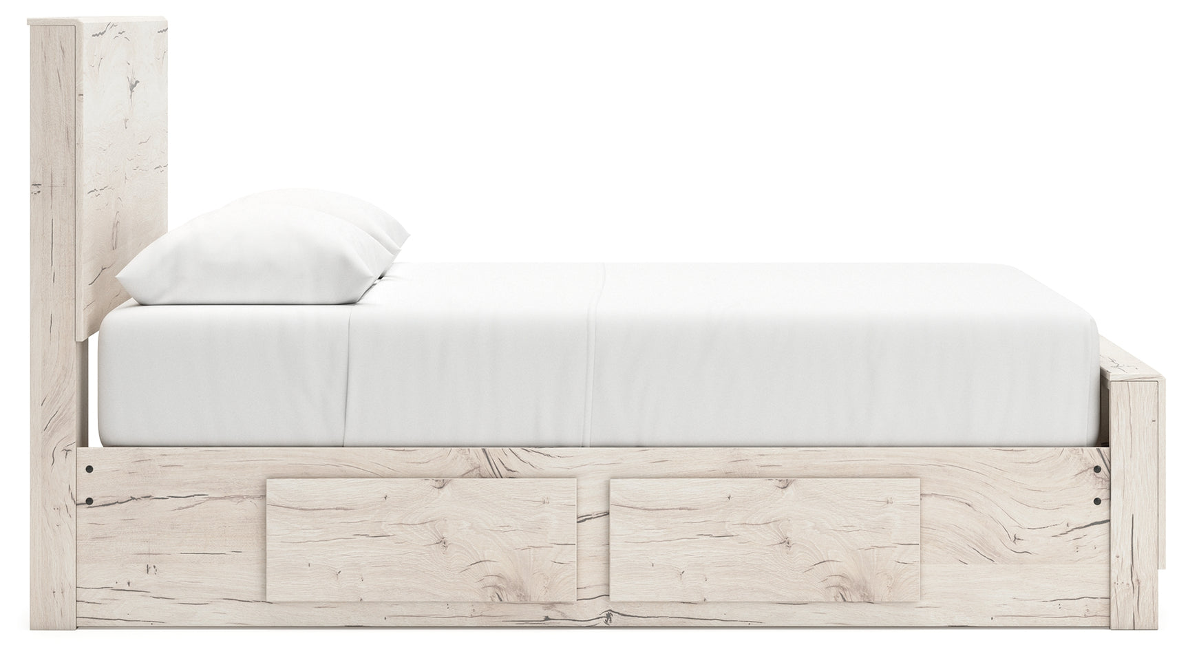 Lawroy Light Natural Queen Panel Bed angled view