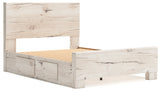 Lawroy Light Natural Queen Panel Bed angled view
