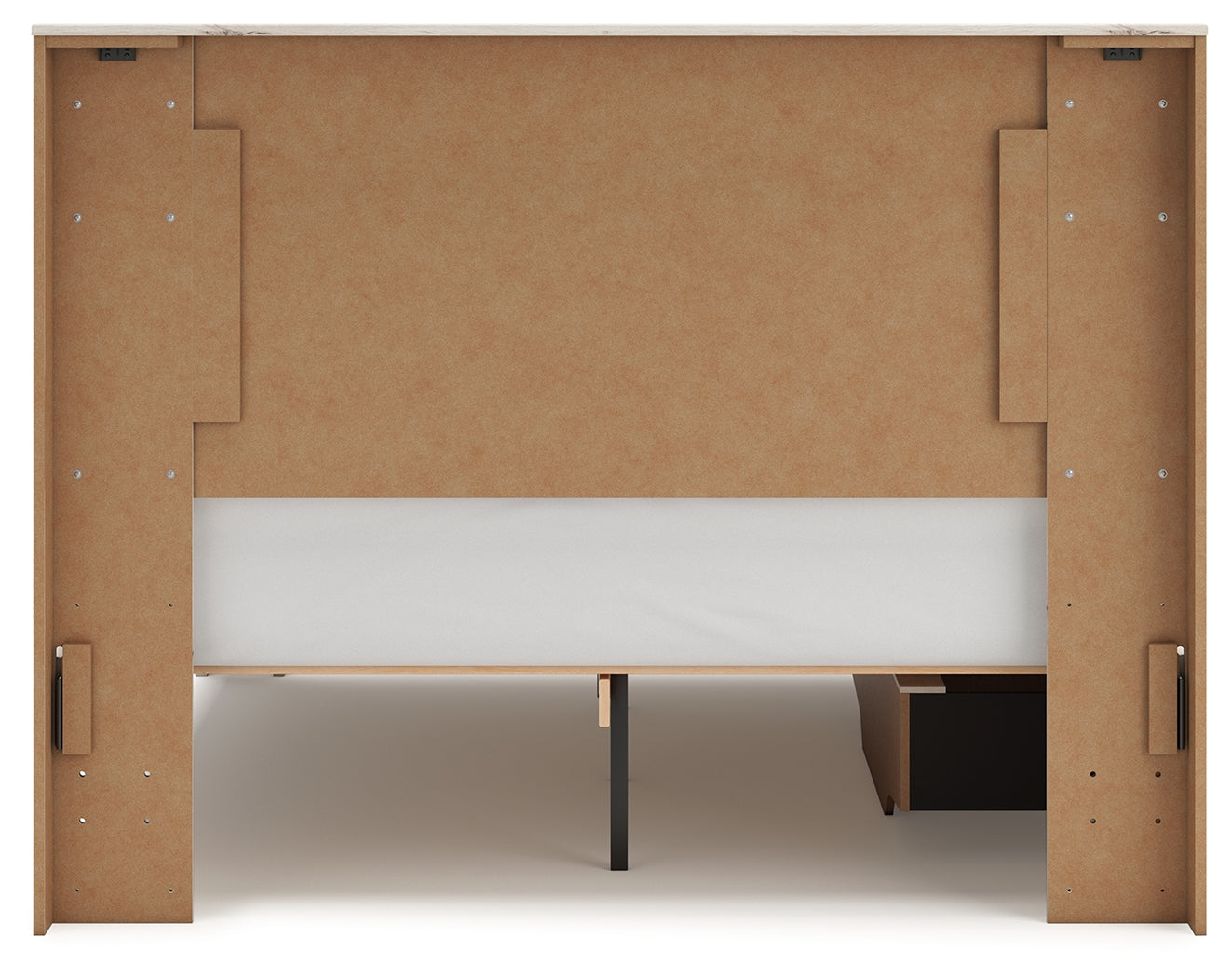 Lawroy Light Natural Queen Panel Bed angled view