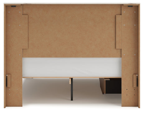 Lawroy Light Natural Queen Panel Bed angled view