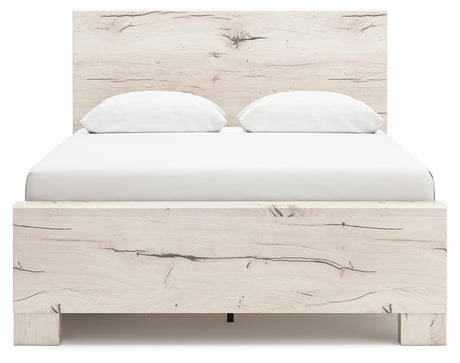 Lawroy Light Natural Queen Panel Bed angled view