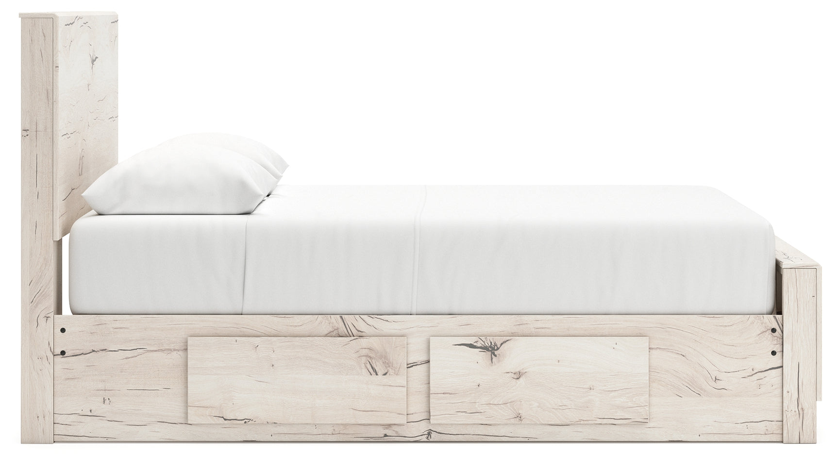 Lawroy Light Natural Queen Panel Bed angled view