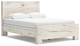 Lawroy Light Natural Panel Bedroom Set angled view