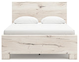 Back view of Lawroy Light Natural Queen Panel Bed