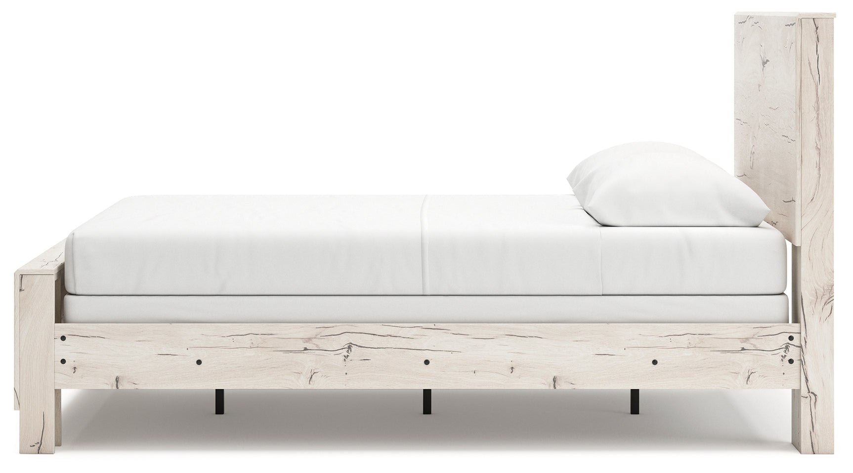Distressed oak grain detail on Lawroy panel bed