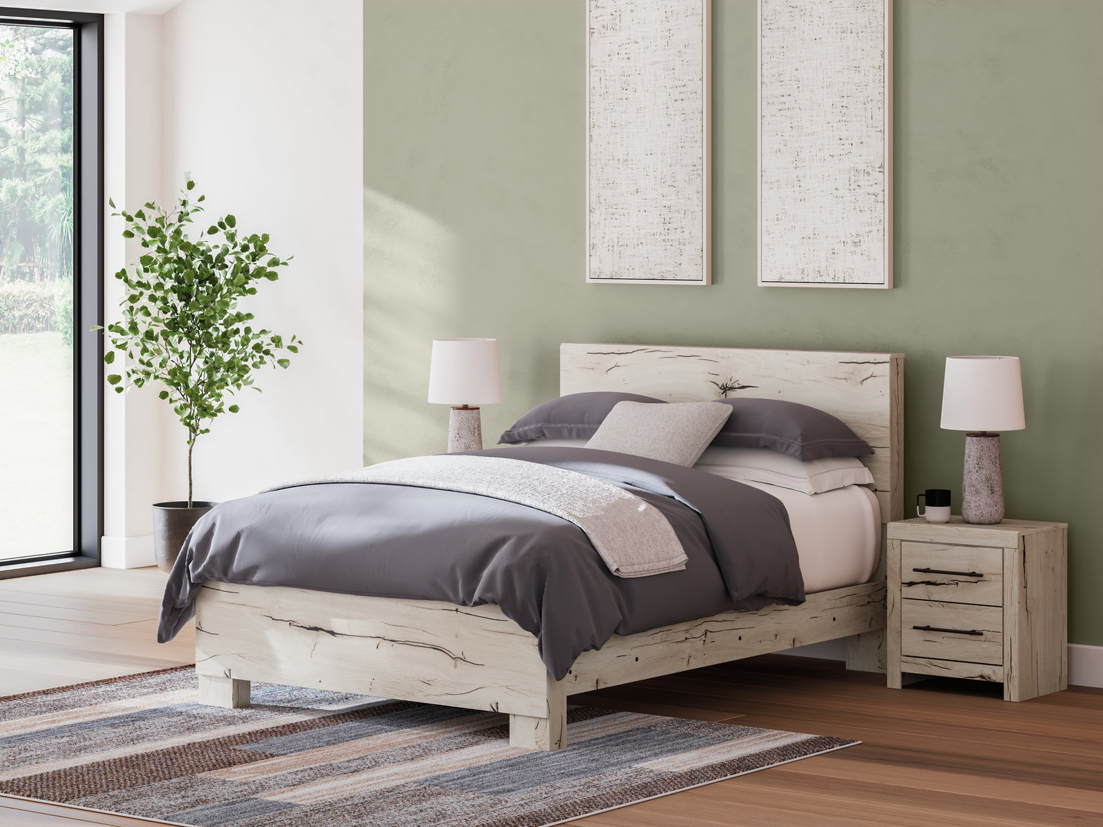 Lawroy Light Natural Queen Panel Bed