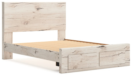 Lawroy queen panel storage bed in rustic white finish