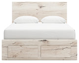 Lawroy queen panel storage bed in rustic white finish