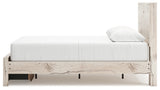 Lawroy queen panel storage bed in rustic white finish
