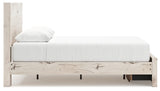 Lawroy queen panel storage bed in rustic white finish