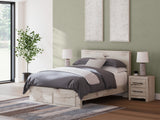 Lawroy queen panel storage bed in rustic white finish