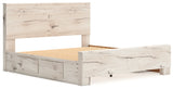 Diagonal angle of Lawroy king panel bed with drawers