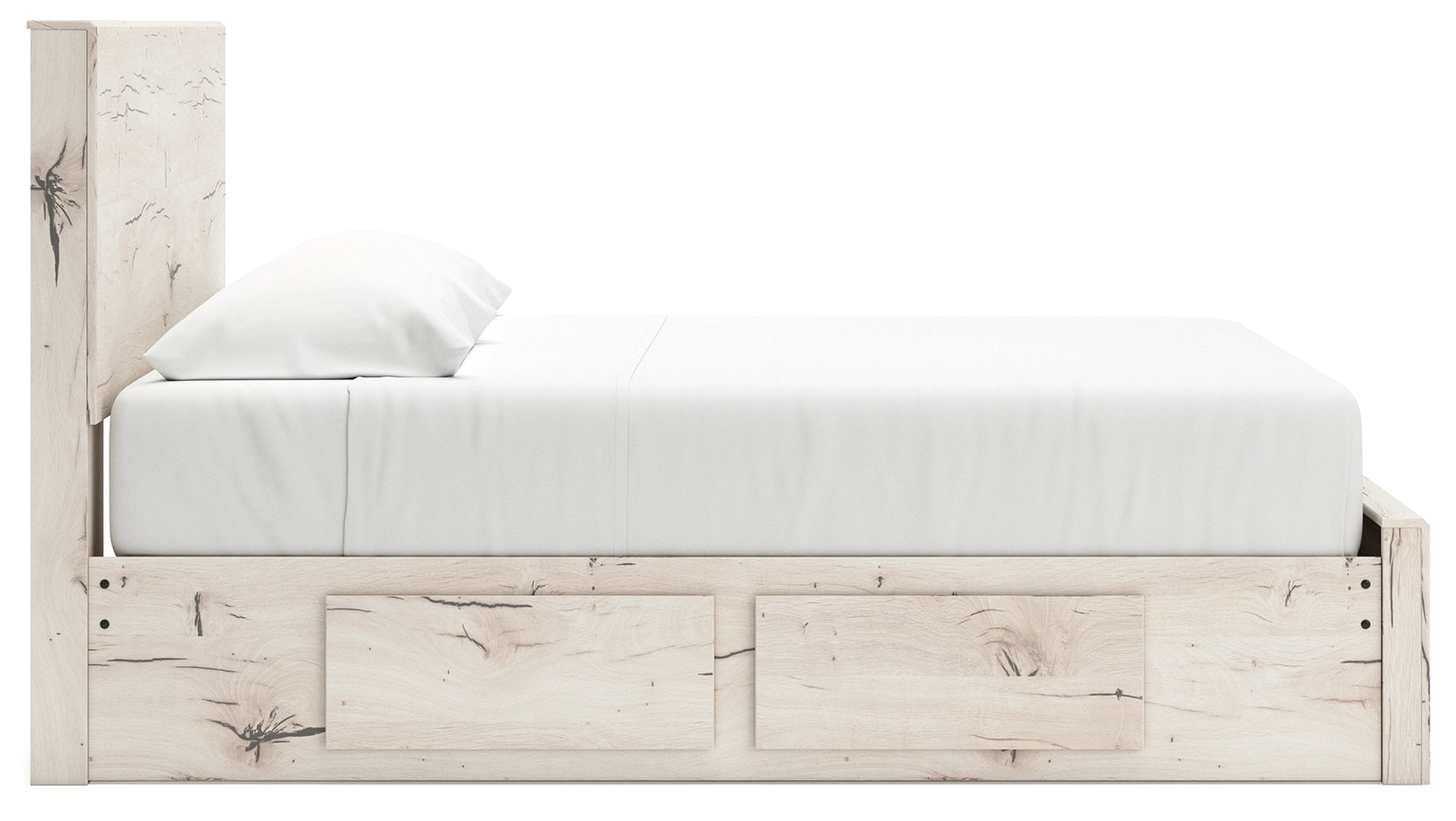 Roll slats and platform rails of Lawroy storage bed