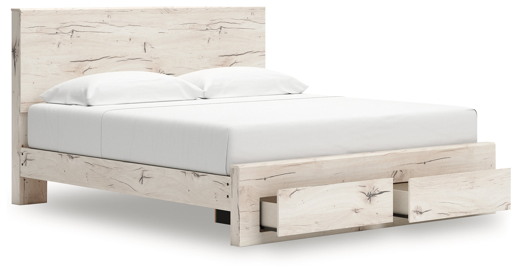 Side angle of Lawroy King Panel Storage Bed