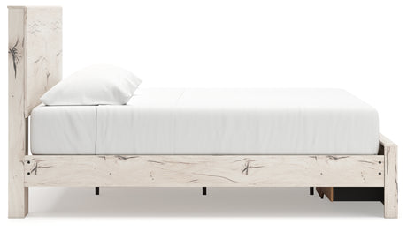 Close-up of rustic reclaimed oak grain finish on Lawroy bed