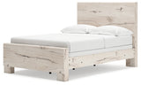 Head-on view of Lawroy Light Natural Full Panel Bed's full panel headboard