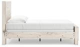 Back view of Lawroy Light Natural Full Panel Bed showing structure