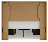 Lawroy Light Natural Full Panel Storage Bed in light natural oak finish