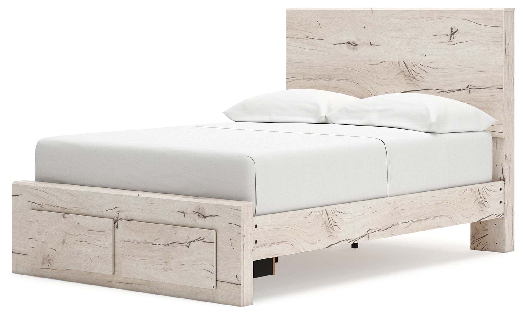 Close-up of textured oak grain finish on Lawroy bed