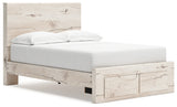 Lawroy bed showing storage drawers open