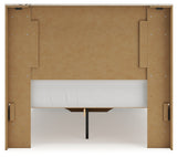 Lawroy Light Natural Full Panel Storage Bed in light natural oak finish