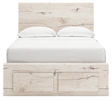 Side view of bed frame with drawers closed