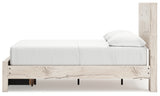 Overhead angle showing bed slats and frame