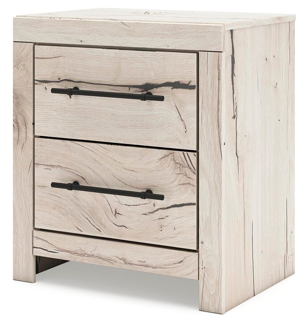 Lawroy Light Natural Panel Bedroom Set angled view