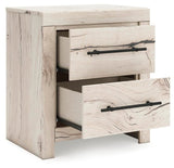 Lawroy Light Natural Panel Storage Bedroom Set 4 angled view