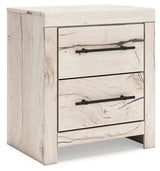 Lawroy Light Natural Nightstand angled view showing drawers
