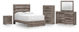 Graystorm Brown Gray Panel Bedroom Set — Full / 5: Bed, Dresser, Mirror, Nightstand, Chest