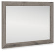 Graystorm bedroom mirror with weathered gray frame angled view