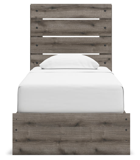 Graystorm twin panel storage bed rails and roll slats detail
