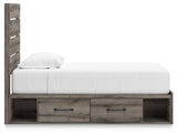 Graystorm twin panel storage bed full view from side