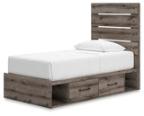 Back view of Graystorm Twin Panel Bed