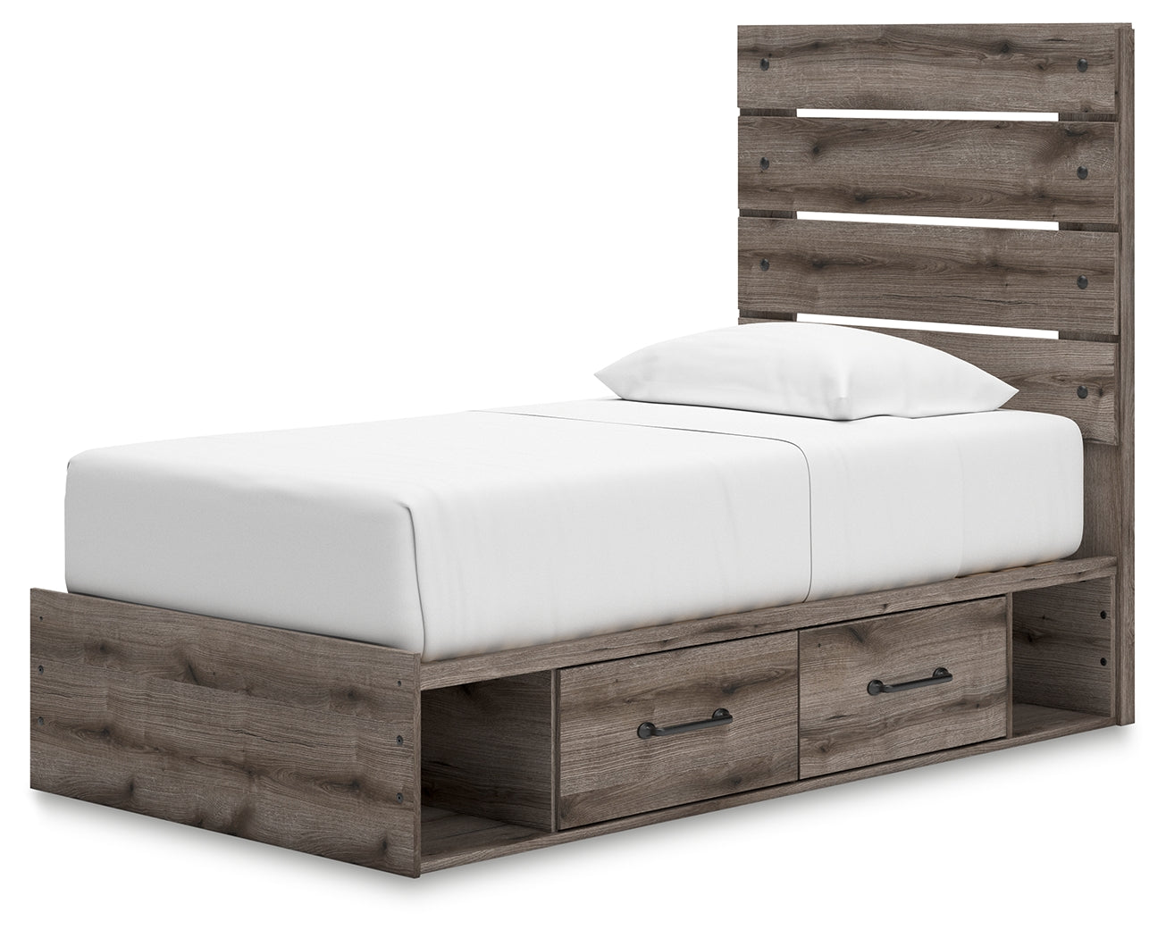 Back view of Graystorm Twin Panel Bed