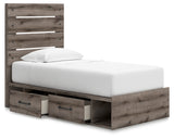 Side alternate view of Graystorm Twin Panel Bed