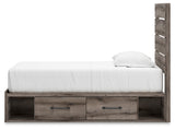 Top view of headboard panel on Graystorm Twin Bed