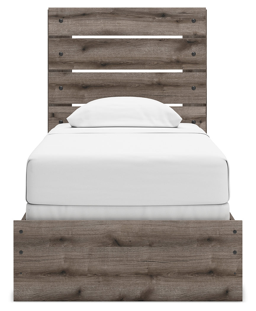 Front view Graystorm twin panel bed headboard