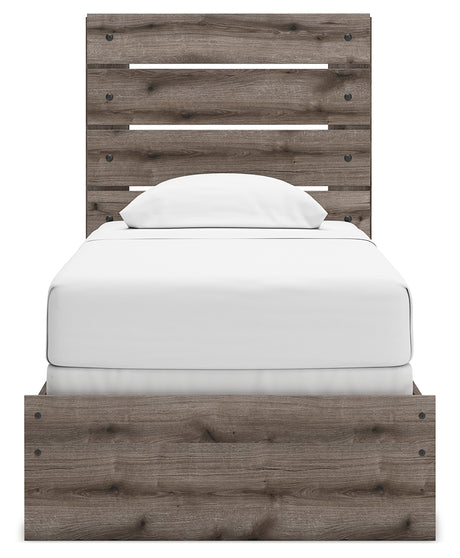 Front view Graystorm twin panel bed headboard