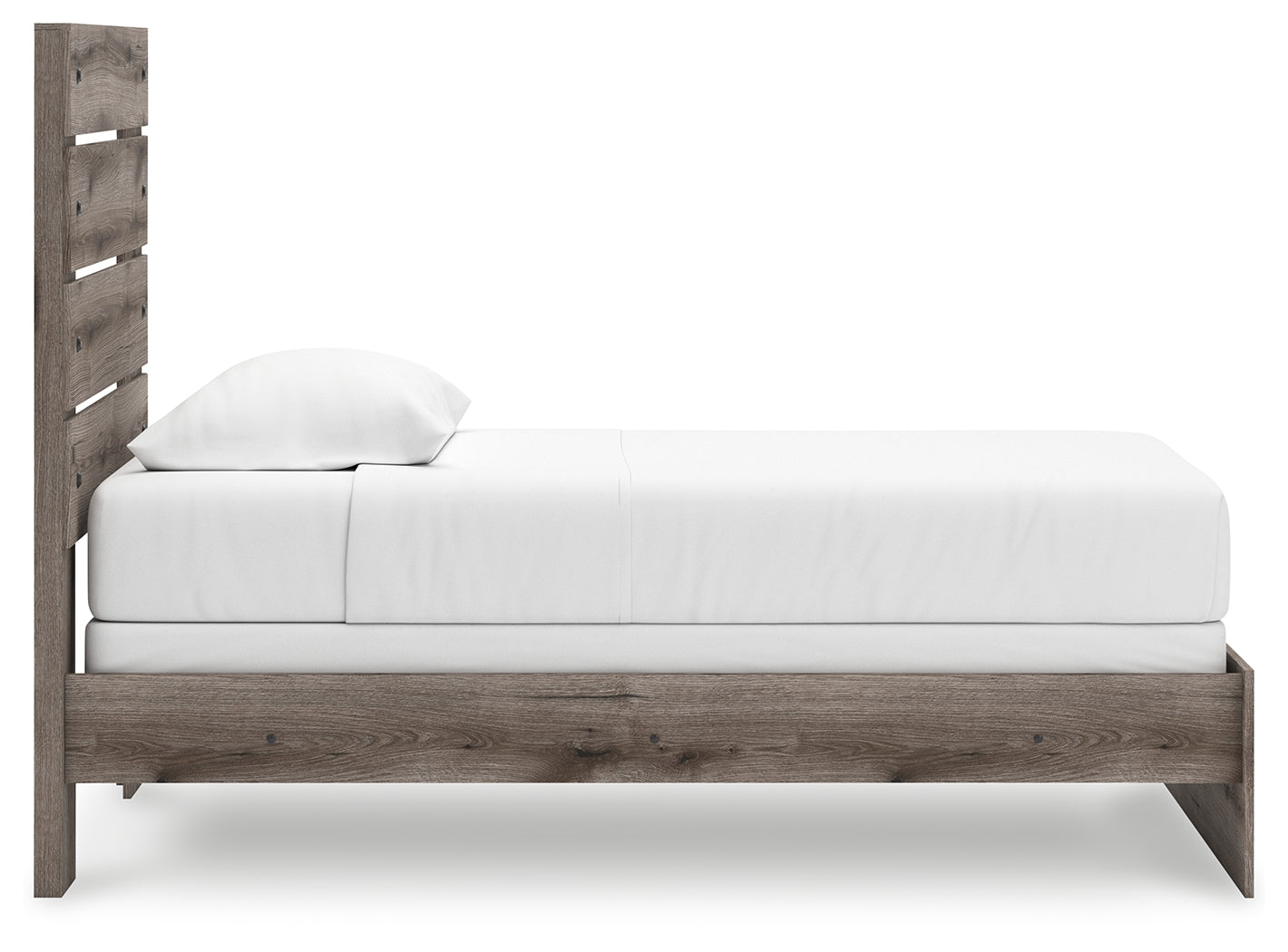 Side view of Graystorm twin bed frame