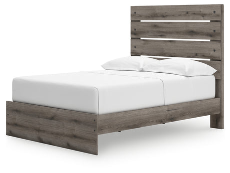 Headboard detail of Graystorm Brown Gray Panel Bed